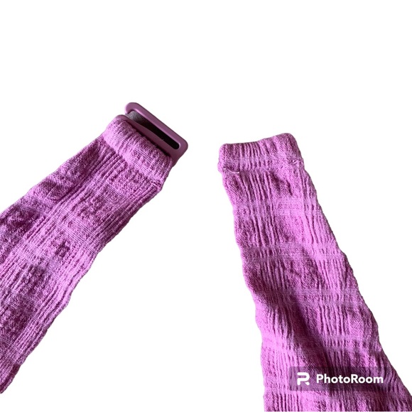 Free People Nya Maxi Dress Size Large Pink Boho Plunge Neck Cut Out Split - Picture 6 of 9